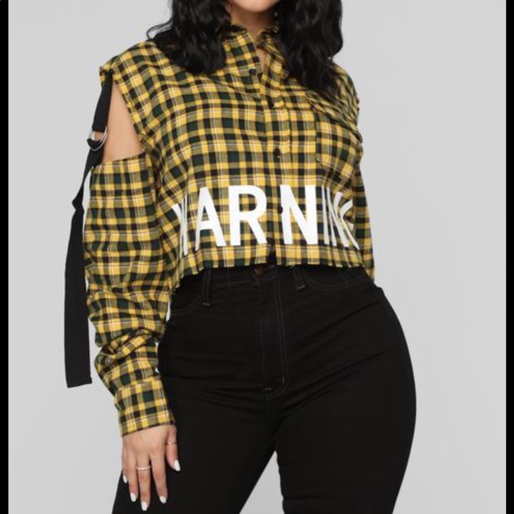 Danger Zone Plaid Top - Yellow/combo